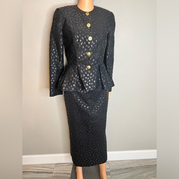 Gianni Versace Vintage couture black blazer & long skirt IT40 US size 4. 2 items - Picture 7 of 13